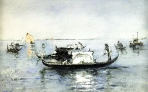 On the Lagoon, Venice by Robert Frederick Blum Oil Painting