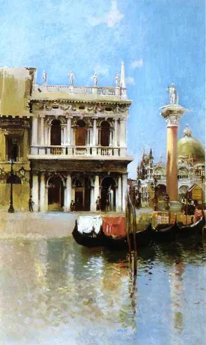 The Libreria, Venice by Robert Frederick Blum Oil Painting