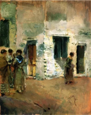 Venetian Street Scene by Robert Frederick Blum Oil Painting