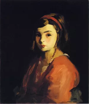 Little Girl in Red also known as Agnes in Red by Robert Henri Oil Painting