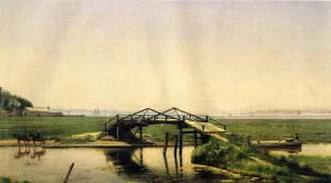 An Old Bridge on the Morris Canal Near Greenville, N. J. by Robert J. Pattison Oil Painting