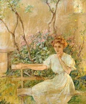 The Garden Seat by Robert Lewis Reid Oil Painting