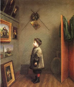 The Young Connoisseur by Robert M. Pratt Oil Painting