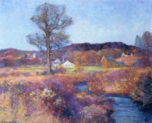 A New England Valley by Robert Vonnoh Oil Painting