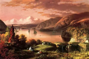 A View of the Hudson from West Point by Robert Walter Weir Oil Painting