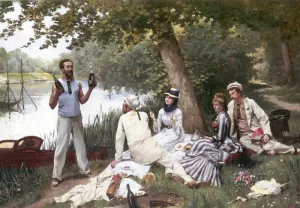 Di Manchea La Grande Jatteis Ian Donthesei by Roger-Joseph Jourdain Oil Painting