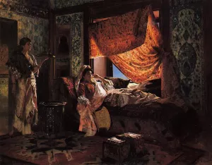 A Moorish Interior by Rudolph Ernst Oil Painting