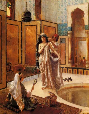 The Harem Bath by Rudolph Ernst Oil Painting