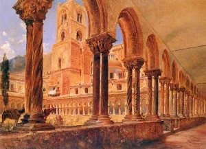 A View Of Monreale, Above Palermo by Rudolf Von Alt Oil Painting