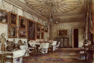 Interior of the Palais Lanckoronski, Vienna by Rudolf Von Alt Oil Painting