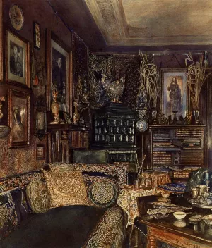 The Office of Count Lanckoronski, Vienna by Rudolf Von Alt Oil Painting