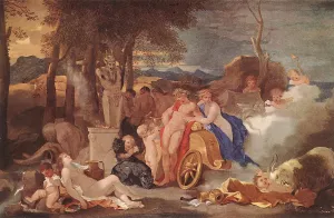 Bacchus and Ceres with Nymphs and Satyrs by Sebastien Bourdon Oil Painting