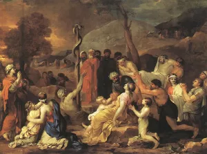 Moses and the Brazen Serpent by Sebastien Bourdon Oil Painting