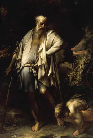 Diogenes Casting Away His Cup by Salvator Rosa Oil Painting