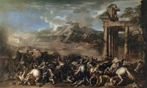 Heroic Battle by Salvator Rosa Oil Painting