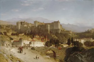 The Hill of the Alhambra, Granada by Samuel Colman Jr. Oil Painting