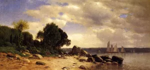 View on the Hudson by Samuel Colman Jr. Oil Painting