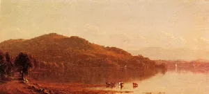 The Catskills from Hudson, N.Y. by Sanford Robinson Gifford Oil Painting