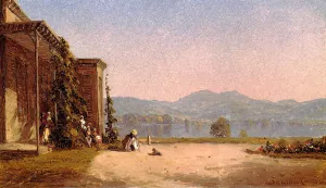 Veranda with Figures by Sanford Robinson Gifford Oil Painting