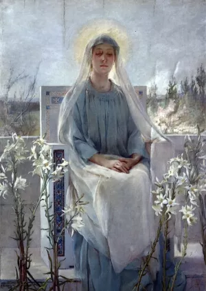 Meditation of the Holy Virgin by Sarah Paxton Bell Dodson Oil Painting