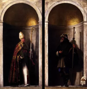 St Louis of Toulouse and St Sinobaldus by Sebastiano Del Piombo Oil Painting
