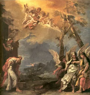 Abraham and Angels by Sebastiano Ricci Oil Painting