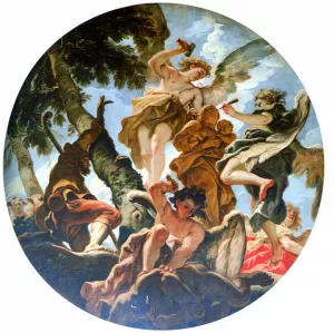 Angels Sculpturing the Statue of Madonna Oil painting by Sebastiano Ricci