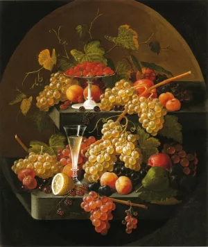 Fruit and Wine Glass by Severin Roesen Oil Painting