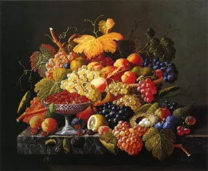 Natures Bounty by Severin Roesen Oil Painting