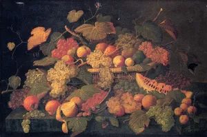 Still Life: An Abundance of Fruit by Severin Roesen Oil Painting