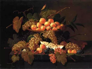 Still Life with Fruit and Nest by Severin Roesen Oil Painting