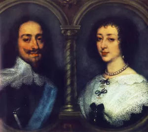 Charles I of England and Henrietta of France by Sir Anthony Van Dyck Oil Painting
