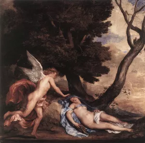 Cupid and Psyche by Sir Anthony Van Dyck Oil Painting