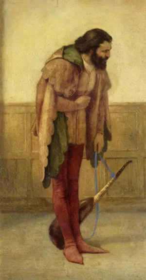 The Minstrel by Sir James Dromgole Linton Oil Painting