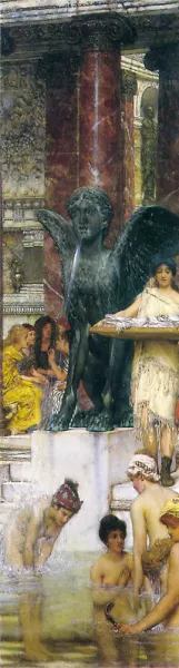 A Bath an Antique Custom by Sir Lawrence Alma-Tadema Oil Painting