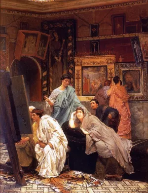 A Collection of Pictures at the Time of Augustus Oil painting by Sir Lawrence Alma-Tadema