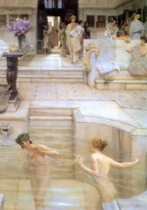 A Favourite Custom Oil painting by Sir Lawrence Alma-Tadema