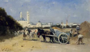 Laborers, Trocadero by Stanislas Lepine Oil Painting