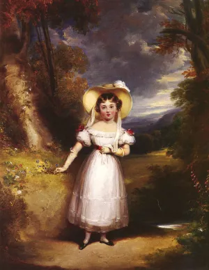 Princess Victoria, Aged Nine, in a Landscape by Stephen Catterson Smith Oil Painting