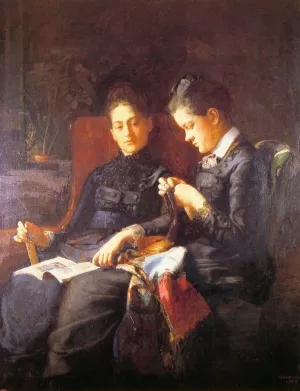 Two Sisters by Susan Macdowell Eakins Oil Painting