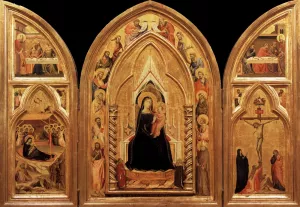 Triptych Interior by Taddeo Gaddi Oil Painting