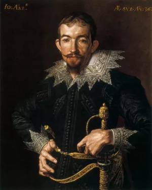 Portrait of a Gentleman with a Sword by Tanzio Da Varallo Oil Painting