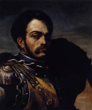 A Carabinier with His Horse Oil painting by Theodore Gericault