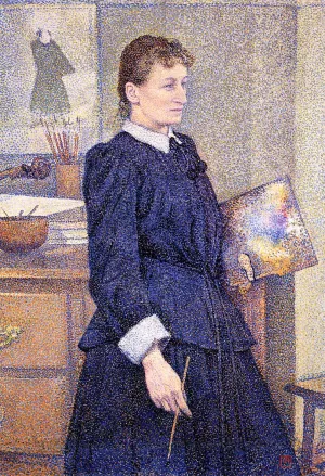 Anna Boch in Her Studio by Theo Van Rysselberghe Oil Painting