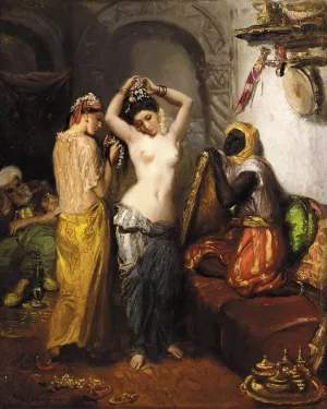 Orientalist Interior: Nude in a Harem by Theodore Chasseriau Oil Painting