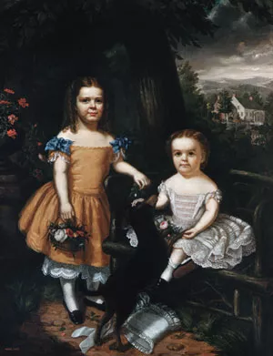 The Daughters of Daniel T. MacFarlan by Theodore E. Pine Oil Painting