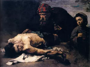 The Good Samaritan by Theodule Augustine Ribot Oil Painting