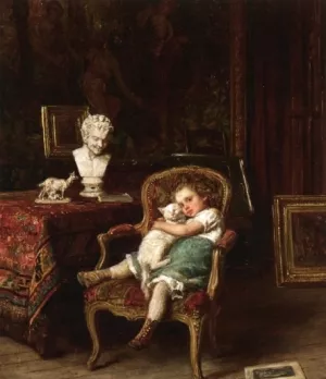 Best Friends by Theophile-Emmanuel Duverger Oil Painting