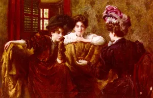 No! Gossip by Thomas Benjamin Kennington Oil Painting