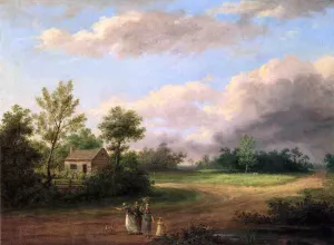 Strolling Along a Country Road by Thomas Birch Oil Painting